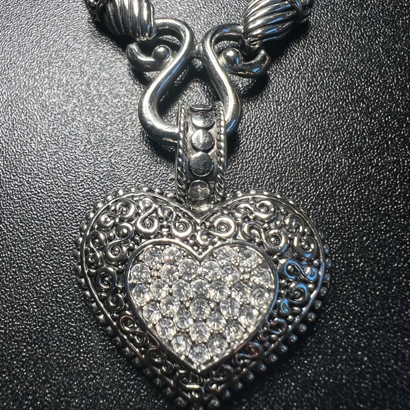 Lia Sophia Jewelry - Lia Sophia Love Dust Cut Crystal Silver Tone Double Wheat Chain Necklace EUC